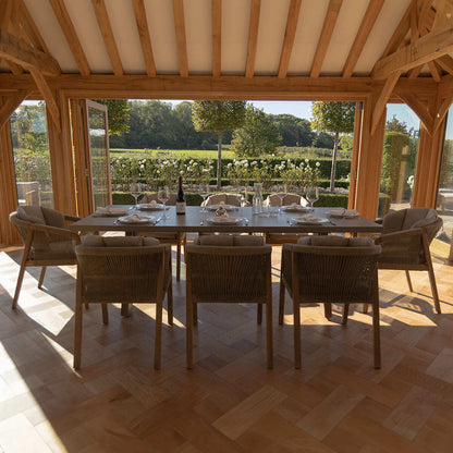 Homeflair - Martinique Rope Weave 6 Seat Round Dining Set