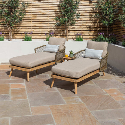 Homeflair - Bali Rope Weave Double Sunlounger Set