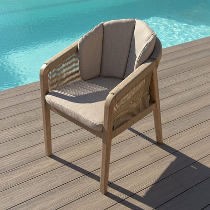 Homeflair - Martinique Rope Weave 4 Seat Round Dining Set