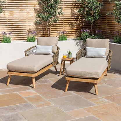 Homeflair - Bali Rope Weave Double Sunlounger Set