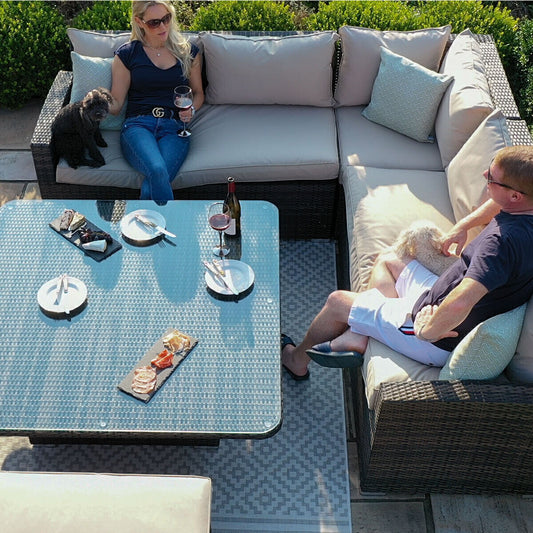 Homeflair – Deluxe Kingston Rattan Corner Dining Set