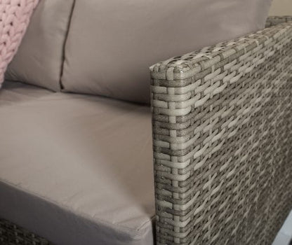 Rattan Lucy Grey Corner Sofa with Storage Box Table | Lucy0395