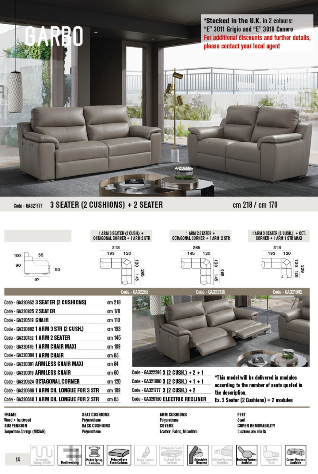 Modular Garbo Leather Sofa Collection | Newtrend Concepts Italia