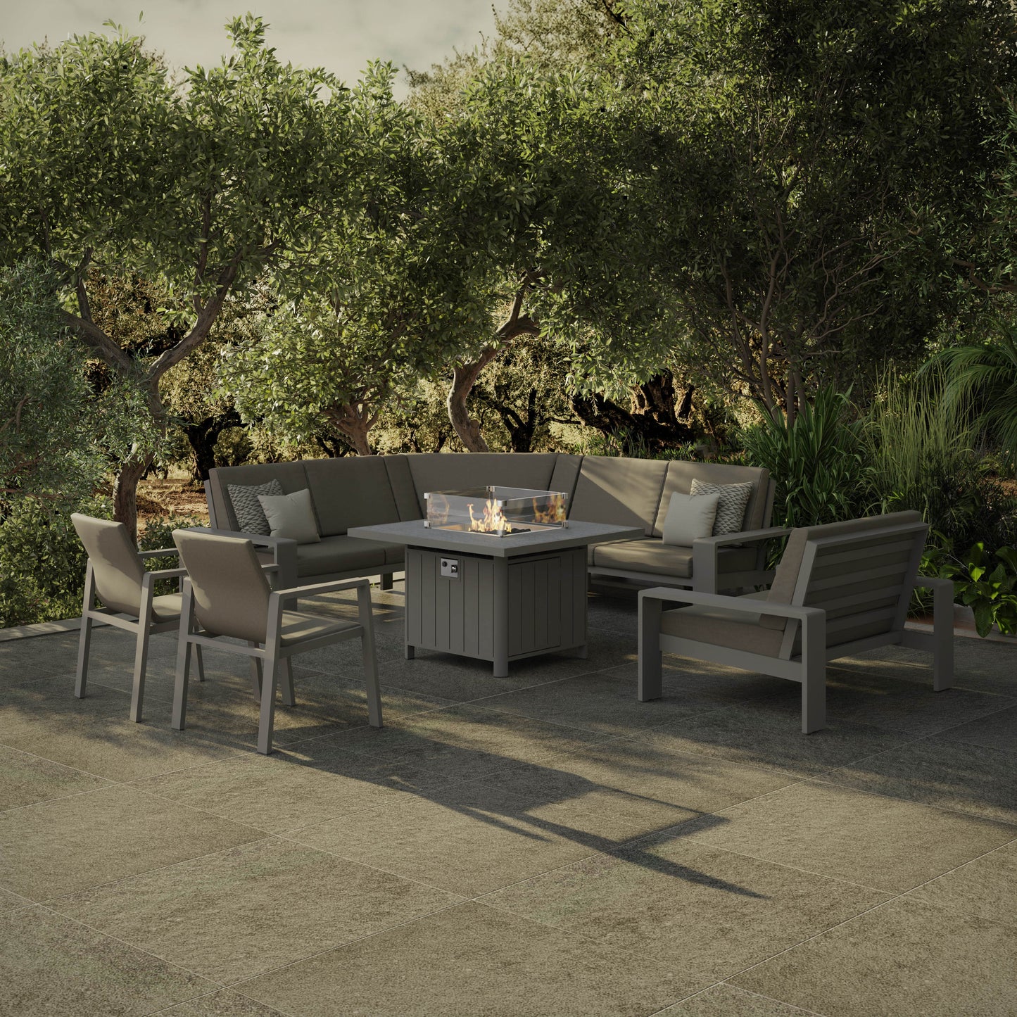 Signature Weave- Venus angled corner with two dining chairs and lovesea | VENU0463_0526