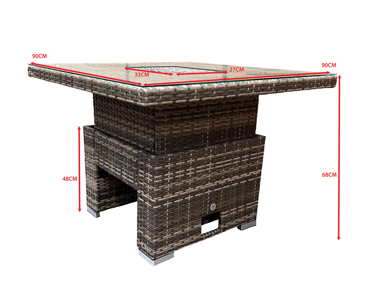 Signature Weave - GEORGIA Corner Hi/Low Dining Set Nature/Brown With Ice Bucket | GEOR0413