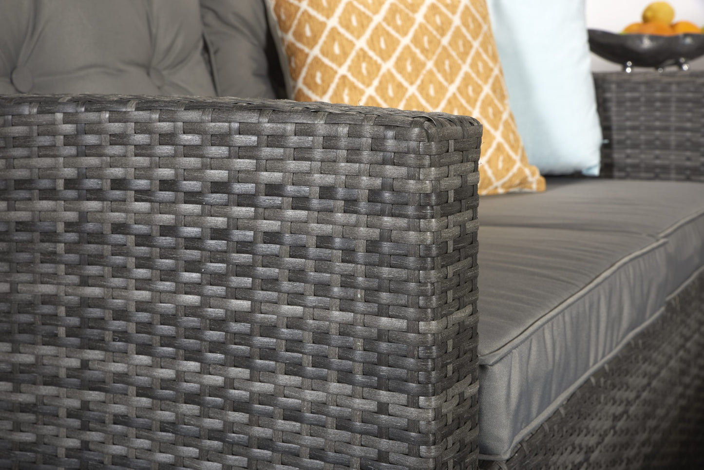 Rattan Holly 5 Piece Sofa Set with Steel Frame in Grey | Holl0286