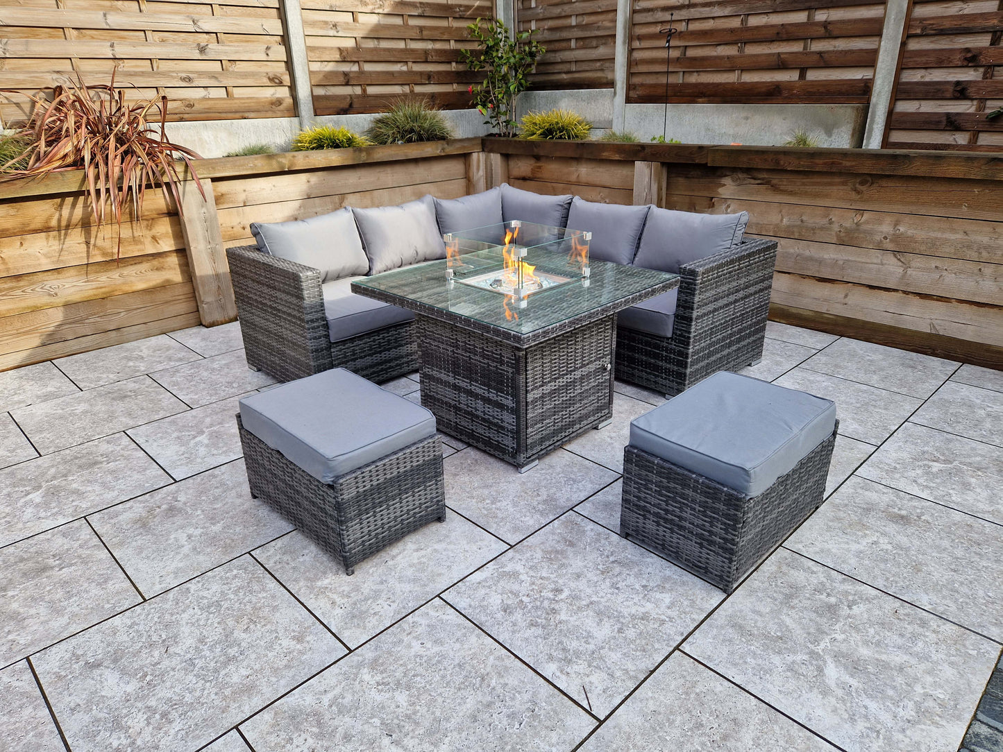 Signatyre Weave - GEORGIA corner gas firepit set | GEOR0150_MILA0433