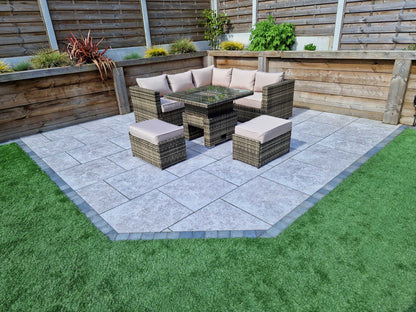 Signature Weave - GEORGIA Corner Hi/Low Dining Set Nature/Brown With Ice Bucket | GEOR0413