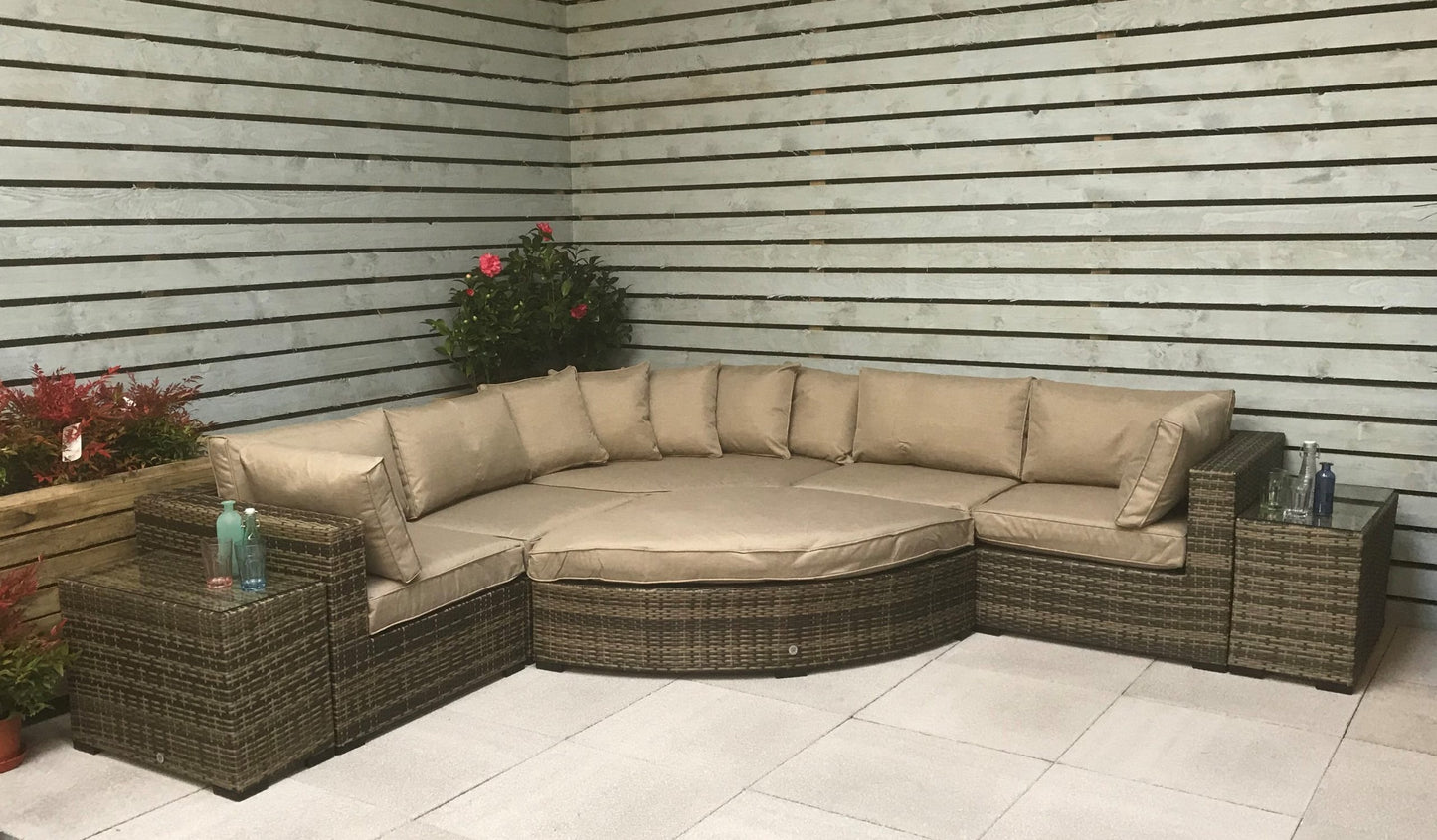 Rattan Jessica Modular Corner Sofa Set in Brown | Jess0004