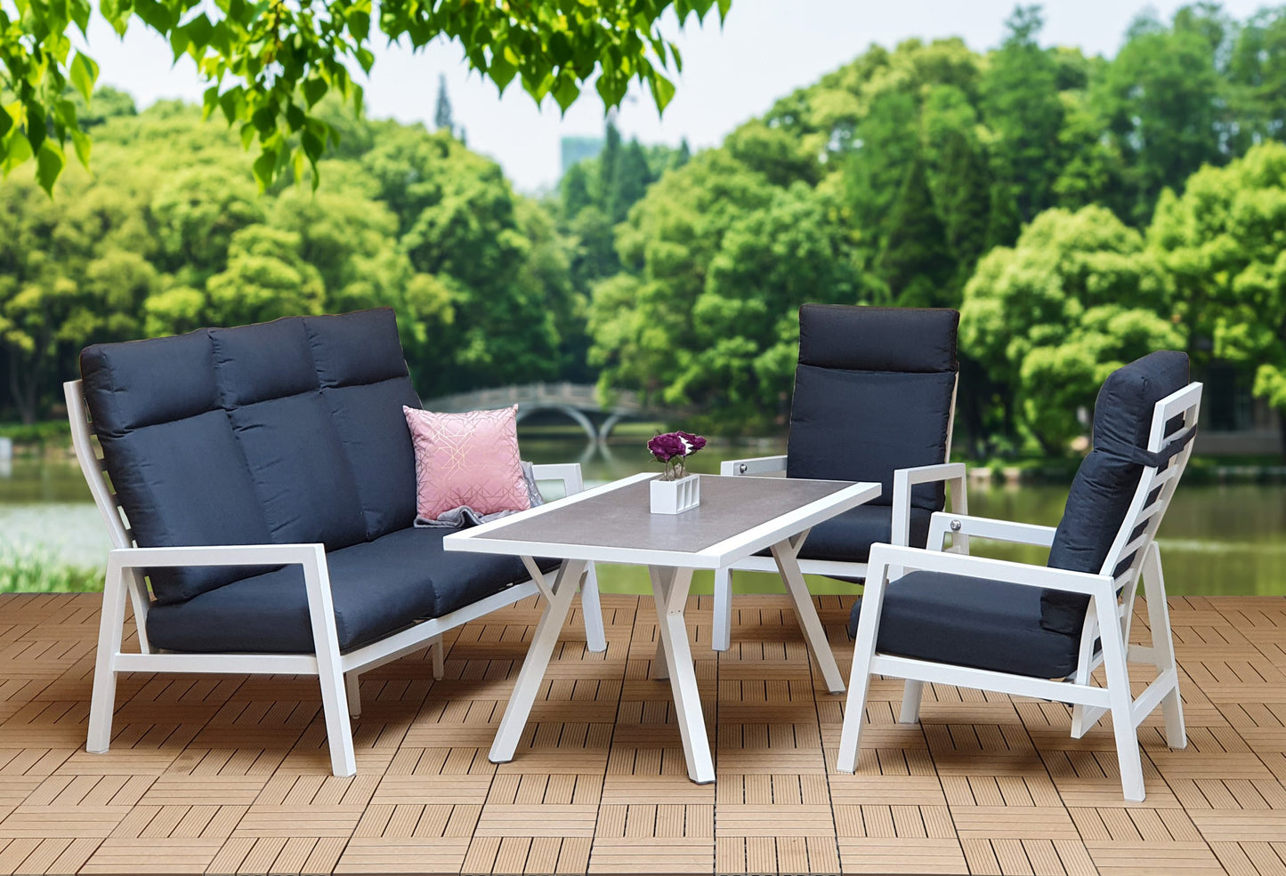 Rattan 5 Seater Sofa Set Featuring Reclining Chairs | Kimm0354