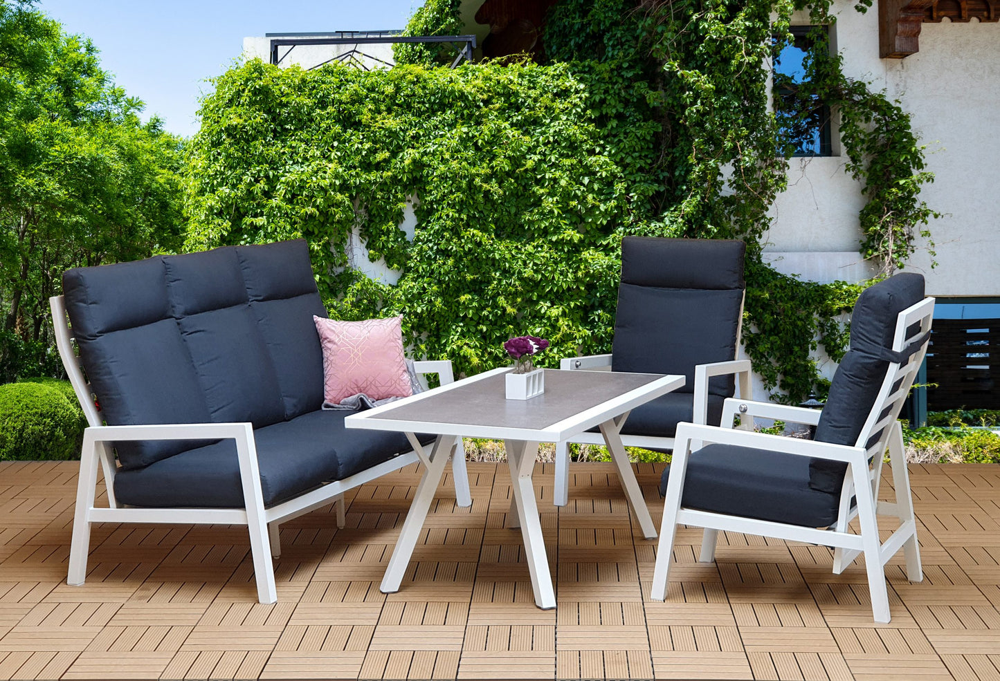 Rattan 5 Seater Sofa Set Featuring Reclining Chairs | Kimm0354