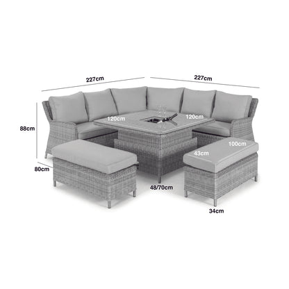 Homeflair – Oxford Royal Rattan U Corner Sofa Set w/ Rising Ice Bucket table