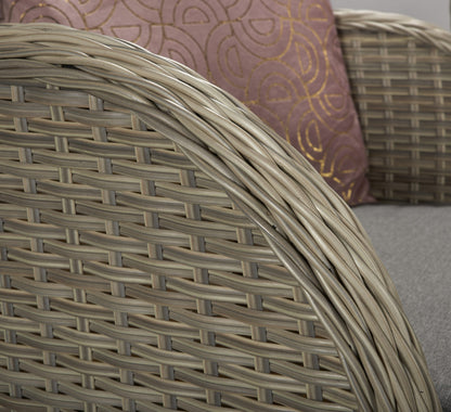 Rattan 4 Seater Sofa Set with Supper Table in Grey | Meghan | Megh0297