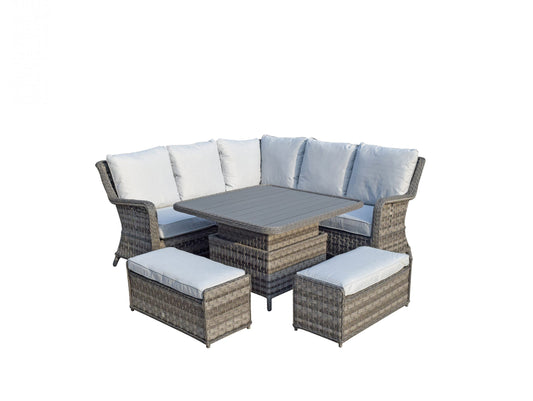 Rattan Corner Dining Sofa with Lift Table | Mia0314