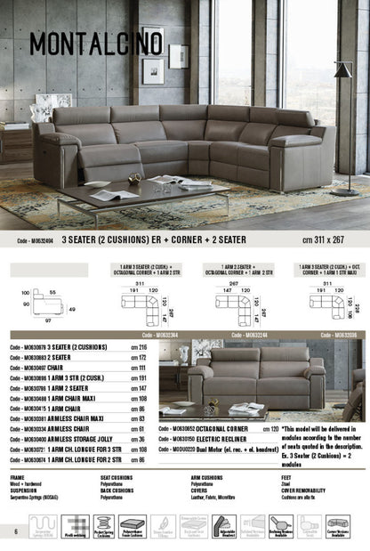 Modular Montalcino Leather Sofa Collection | Newtrend Concepts Italia
