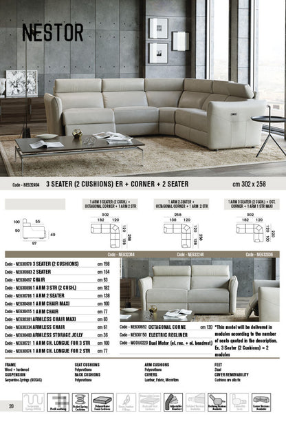 Modular Nestor Leather Sofa Collection | Newtrend Concepts Italia