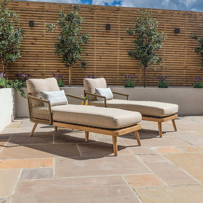 Homeflair - Bali Rope Weave Double Sunlounger Set