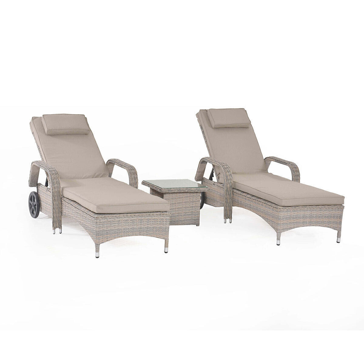 Homeflair - Cotswold Rattan Sunlounger Set