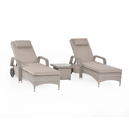 Homeflair - Cotswold Rattan Sunlounger Set