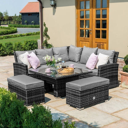 Homeflair - Richmond Rattan Corner Bench Set