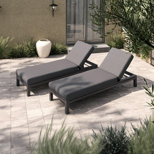 Homeflair - Oslo Double Aluminium Sunlounger Set