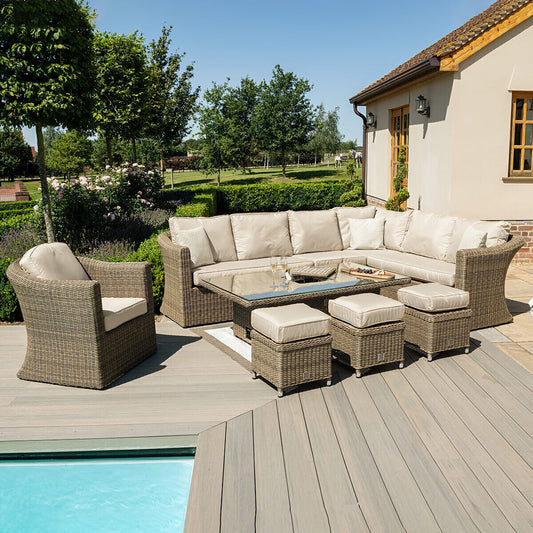 Homeflair - Winchester Deluxe Large Rattan Corner Dining Set
