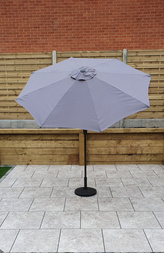 Rattan 2.5m Table Parasol in Grey with Tilt | Para0075