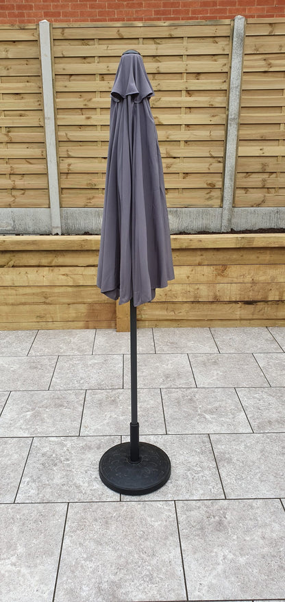 Rattan 2.5m Table Parasol in Grey with Tilt | Para0075