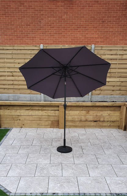 Rattan 2.5m Table Parasol in Grey with Tilt | Para0075
