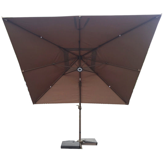 Rattan 3x3m Square Cantilever Parasol in Chocolate | Para0088