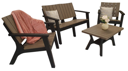 Rattan 4 seater Sofa Set in Moulded Plastic | Polly | Poll0341