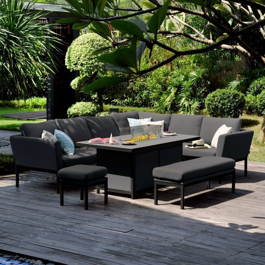 Homeflair – Outdoor Fabric Pulse Left Handed Corner Dining Set