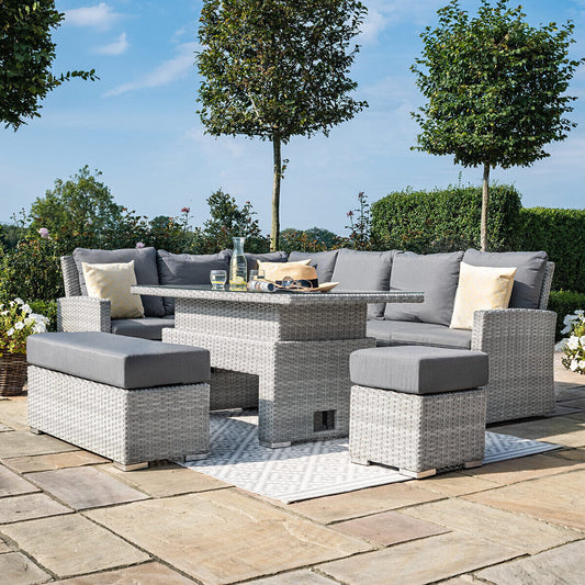 Homeflair - Ascot Rectangular Rattan Corner Dining Set