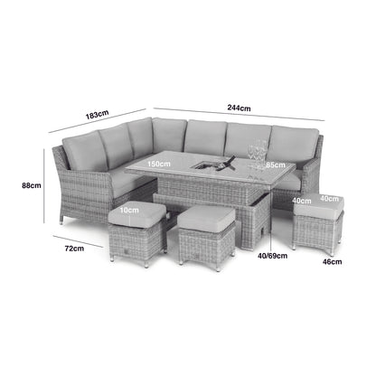 Homeflair – Oxford Royal Rattan U Corner Sofa Set w/ Rising Ice Bucket table