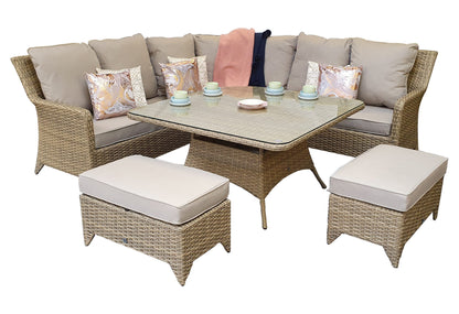Rattan Corner Dining Set in Natural | Sarah | Sara0048