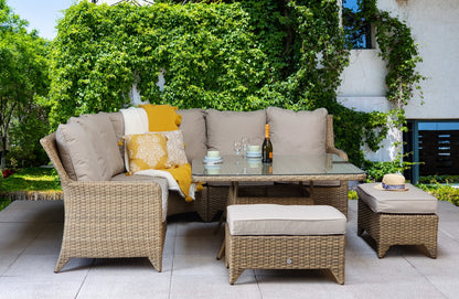 Rattan Corner Dining Set in Natural | Sarah | Sara0048