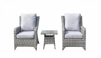 Rattan Grey 3 Piece High Back Lounge Set | Sarah | Sara0175