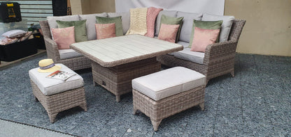 Rattan Corner Dining Set with Lift Table | Sarah | Sara0260