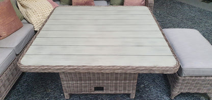 Rattan Corner Dining Set with Lift Table | Sarah | Sara0260