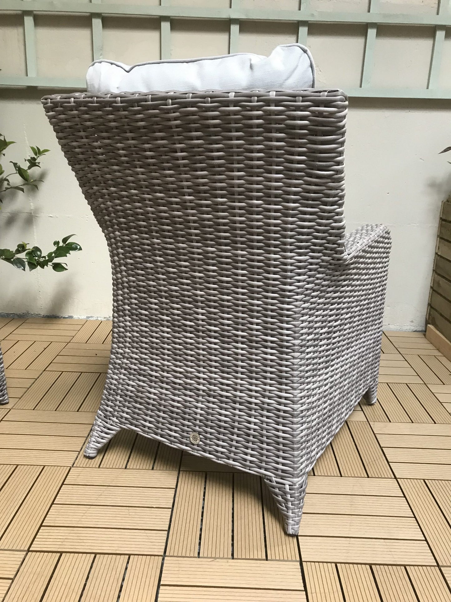 Rattan 3 Piece Lounge Set in Round Grey Weave | Sarah | Sara0261