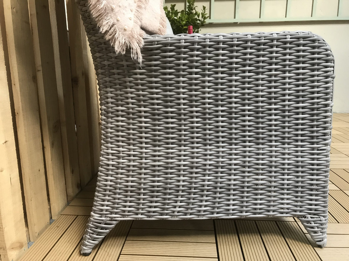Rattan 3 Piece Lounge Set in Round Grey Weave | Sarah | Sara0261