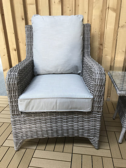 Rattan 3 Piece Lounge Set in Round Grey Weave | Sarah | Sara0261