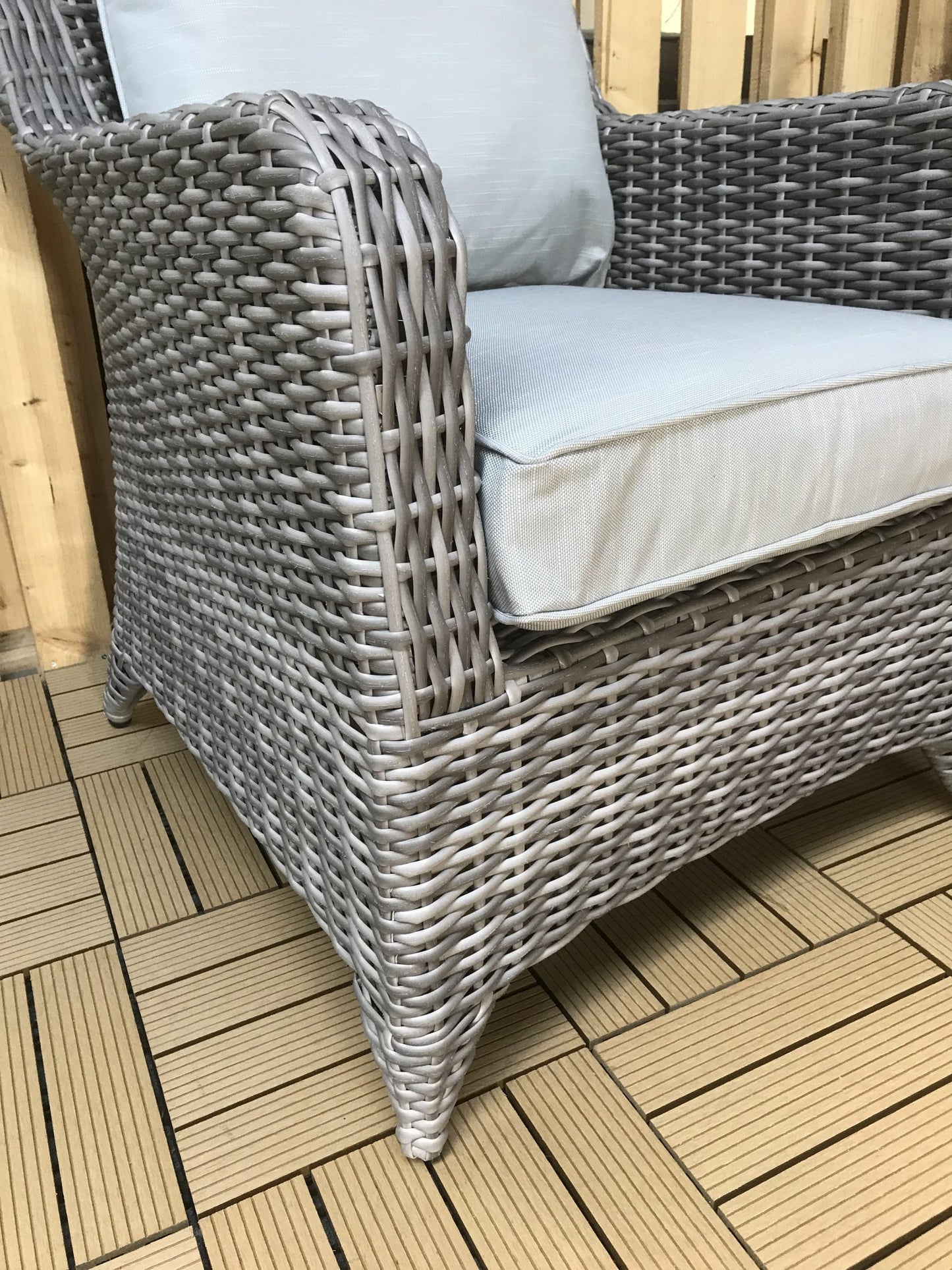 Rattan 3 Piece Lounge Set in Round Grey Weave | Sarah | Sara0261