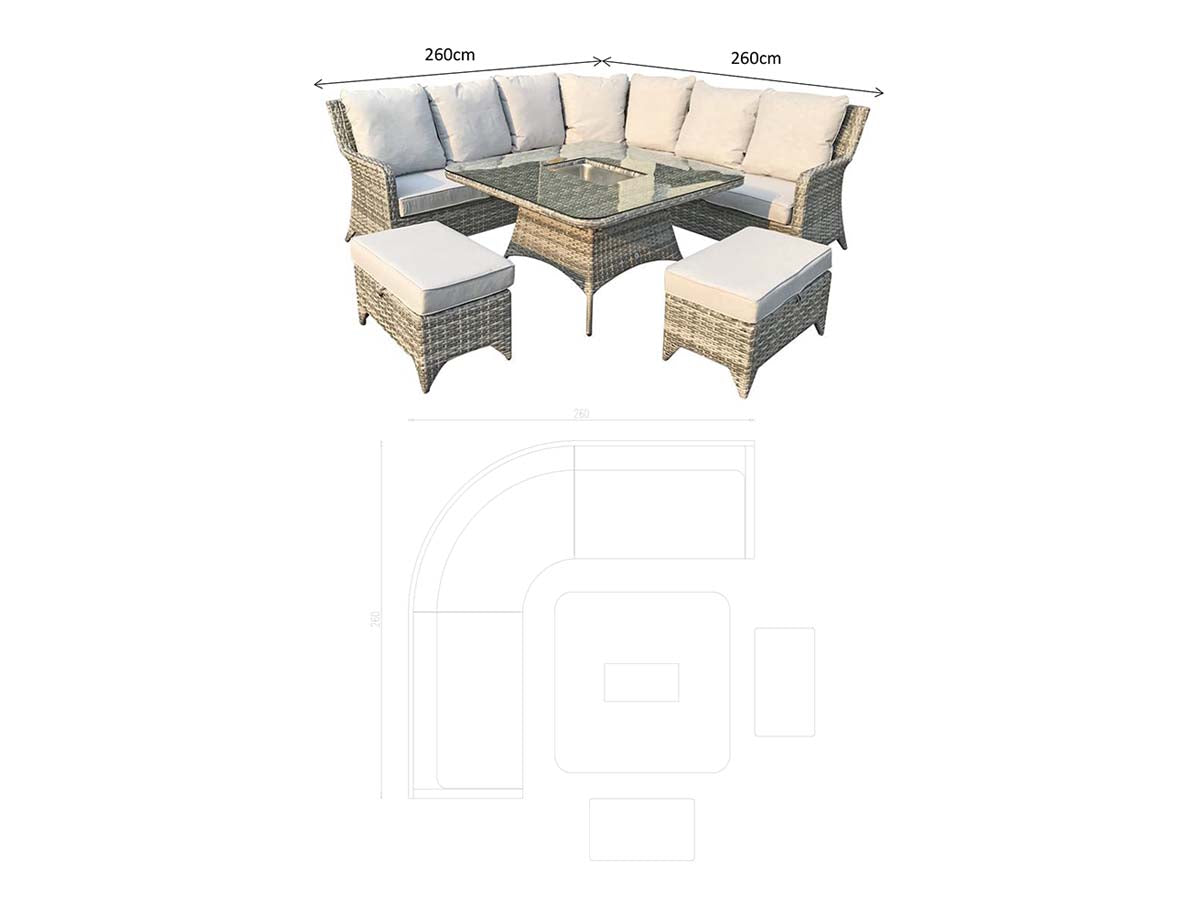 Signature Weave - SARAH Nature corner dining with ice bucket |SARA0391