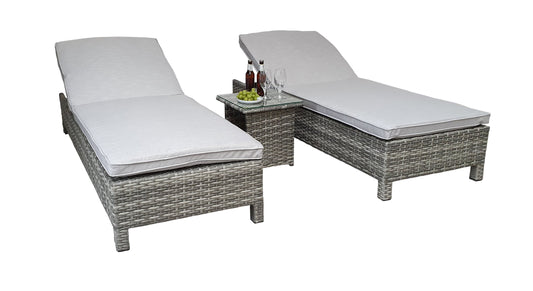 Rattan pair of Sun loungers | Sarena | Sare0258