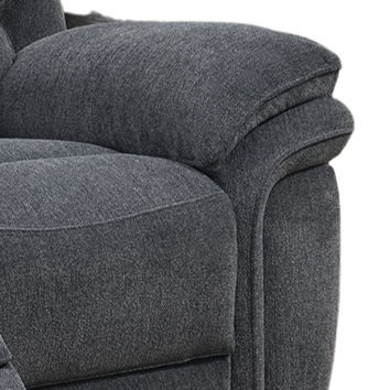 Sasha Manual Recliner 3 + 2 Seater Fabric Sofas in Dark Grey - Homeflair