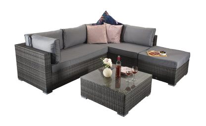 Savannah Rattan Corner Sofa Set in Grey | Sava0093