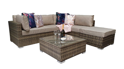 Savannah Rattan Corner Sofa Set in 8mm Brown Weave | Sava0094