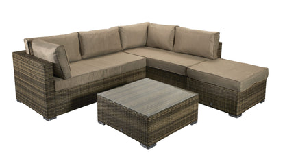 Savannah Rattan Corner Sofa Set in 8mm Brown Weave | Sava0094