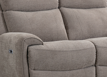 Sofia Electric Recliner 3 + 2 Seater Sofas in Oatmeal Brown - Homeflair